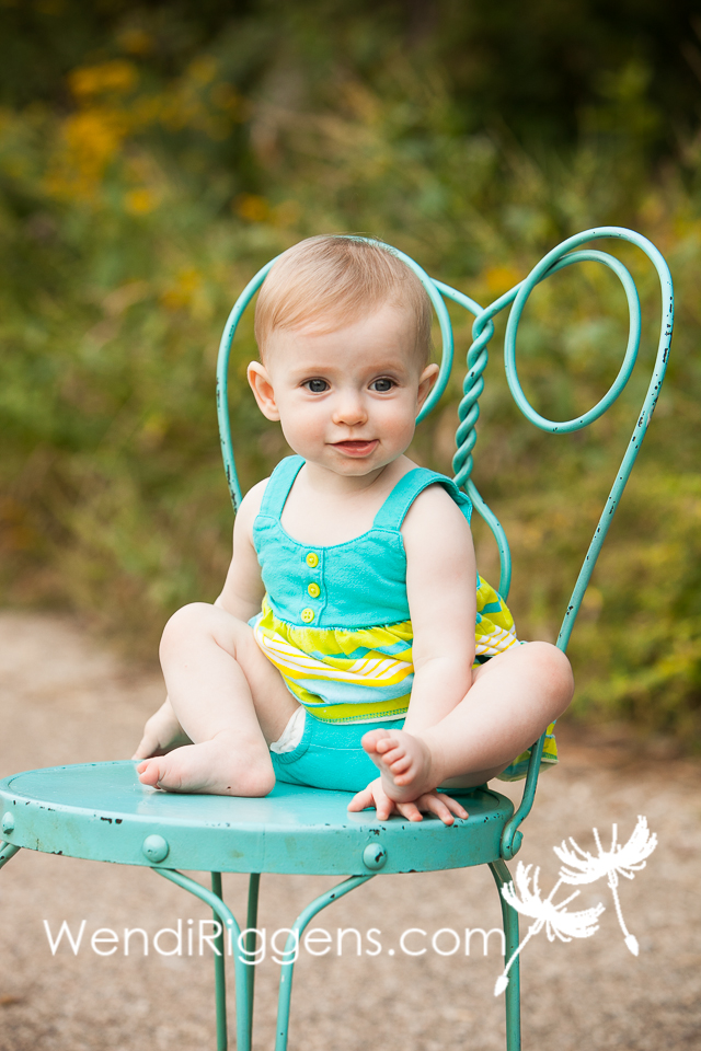 Baby Girl on Aqua Ice Cream Chair