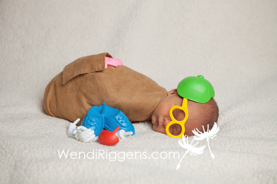 Mr Potato Head Newborn Baby Girl Photo Session
